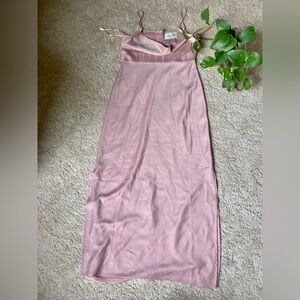 Anthropologie BHLDN Cali Satin Cowl-Neck blush Midi Slip Dress New w/o tags